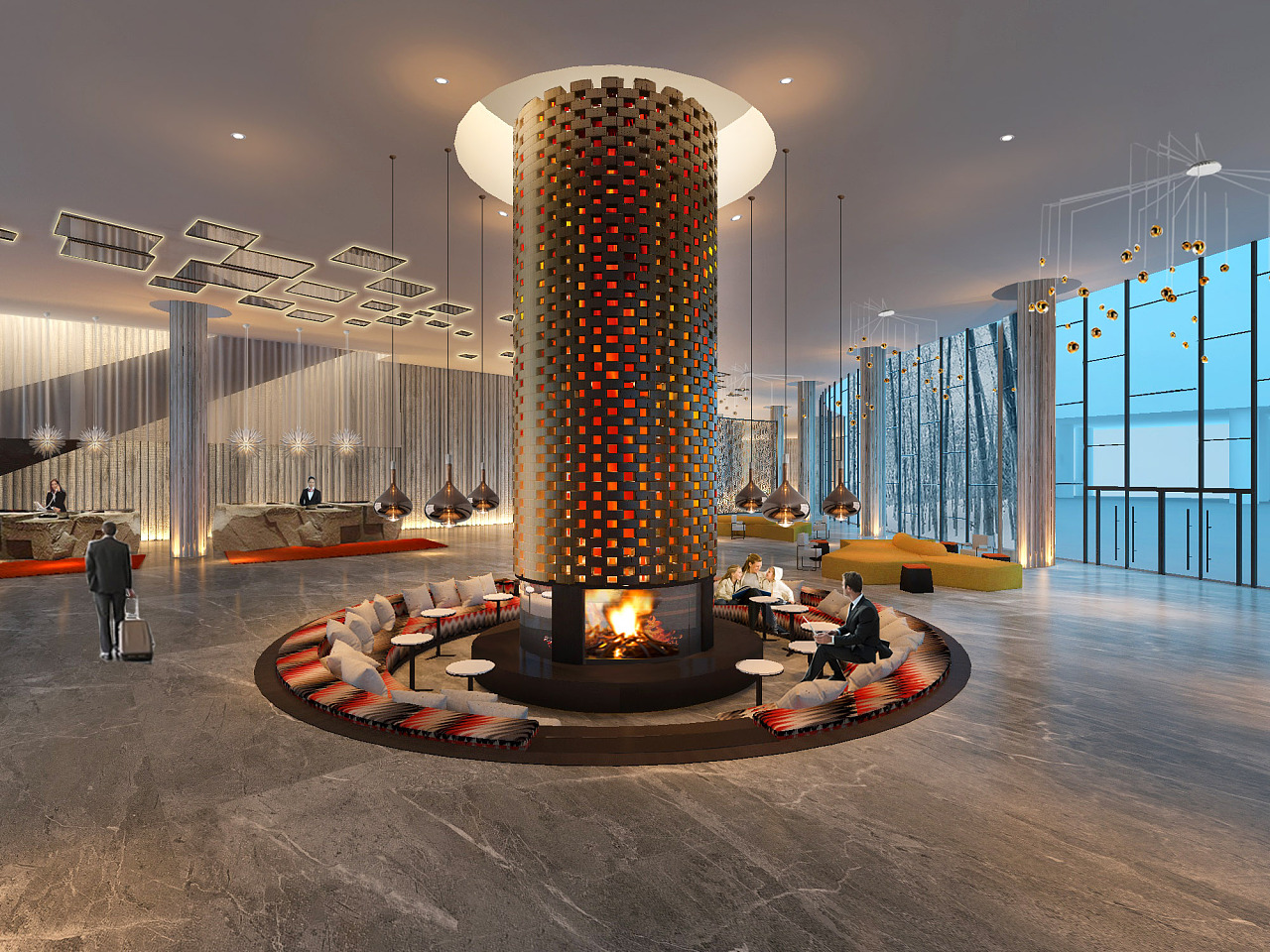 酒店大堂及大堂吧|空间|室内设计|王小小小小群 - 原创作品 - 站酷