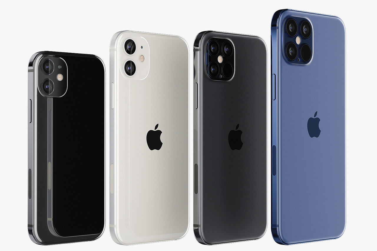 iphone12 四款手机高质量3D模型（图ZMjIwNTcxMDM2） - 产品 - 站酷设计师C4D模型联盟原创素材 - 站酷ZCOOL
