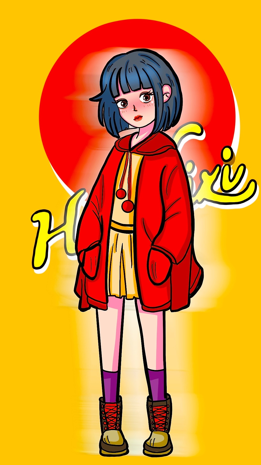 漫画式女生头像 壁纸  插画