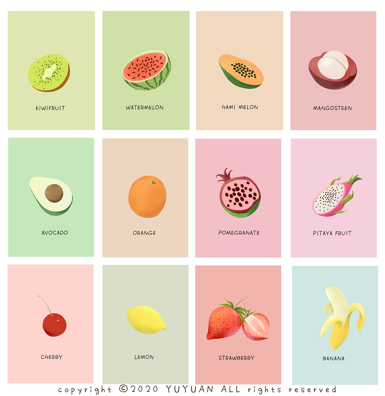 水果系列插画