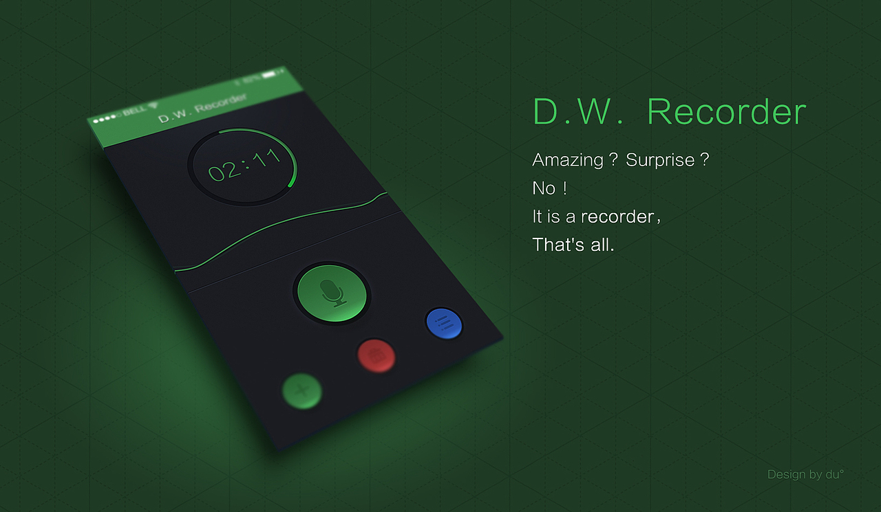 一个简单的录音机（图ZMTQzNDQ4NDA=） - APP界面 - 站酷设计师杜三鲜原创素材 - 站酷ZCOOL