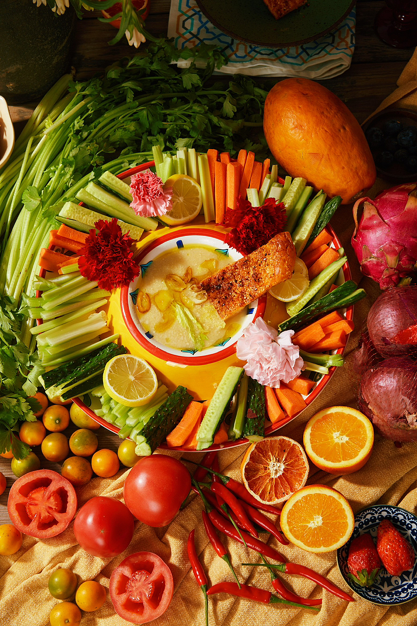 鹰嘴豆泥的盛宴 美食摄影 静物摄影