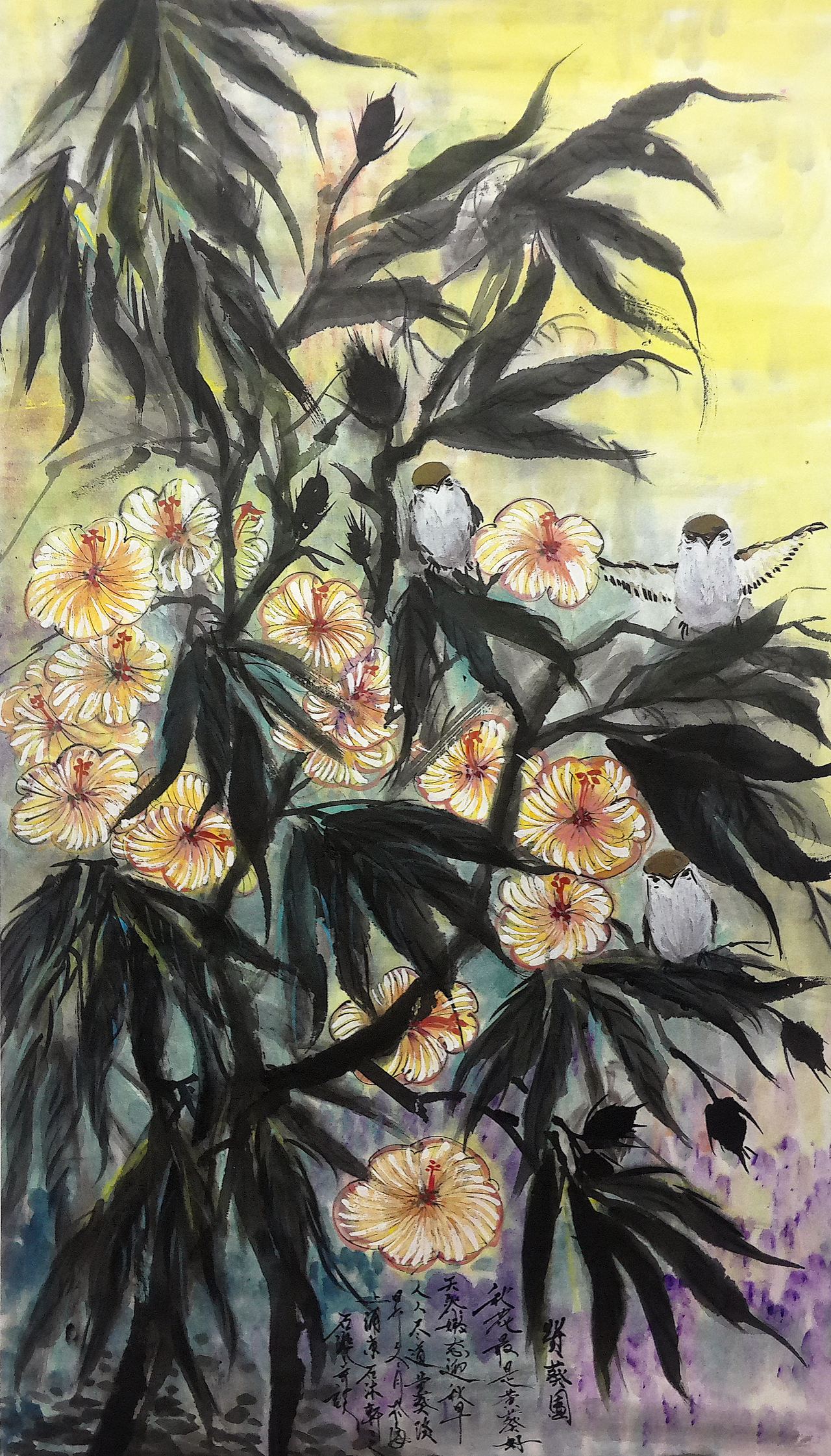 石泷原创作品《赞葵图》（图ZNDcwMTM2OTI=） - 绘画 - 站酷设计师石瀧兿術原创素材 - 站酷ZCOOL