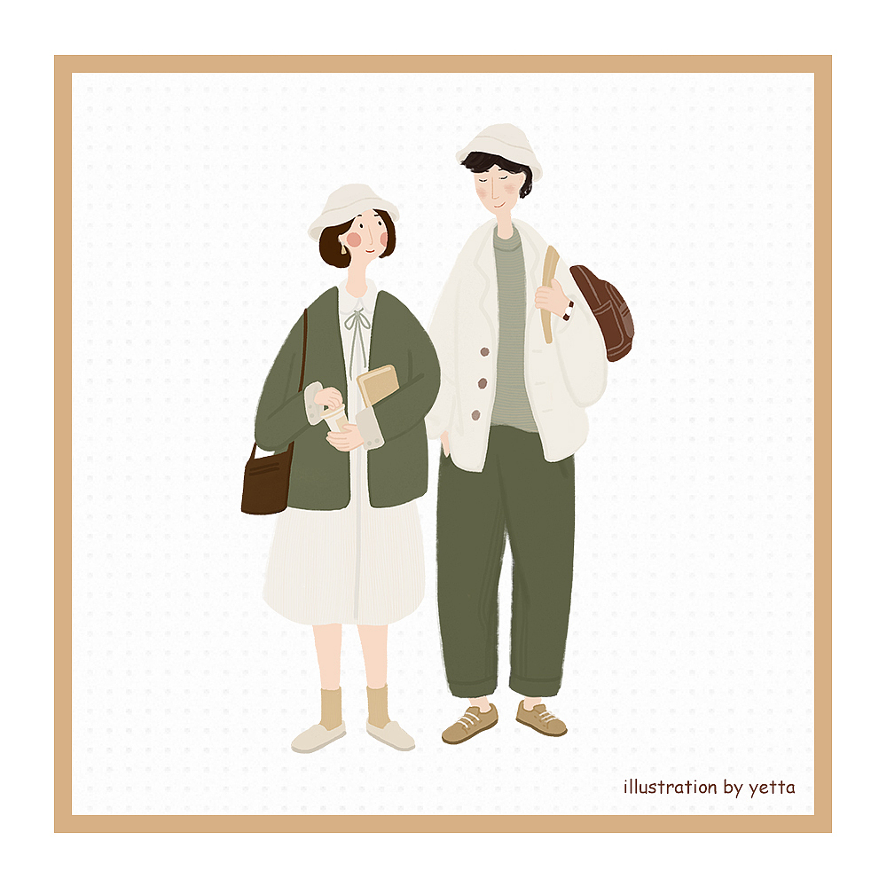 COUPLE · 情侣穿搭（图ZMTM0MTg5MDY4） - 艺术插画 - 站酷设计师一Evie一原创素材 - 站酷ZCOOL