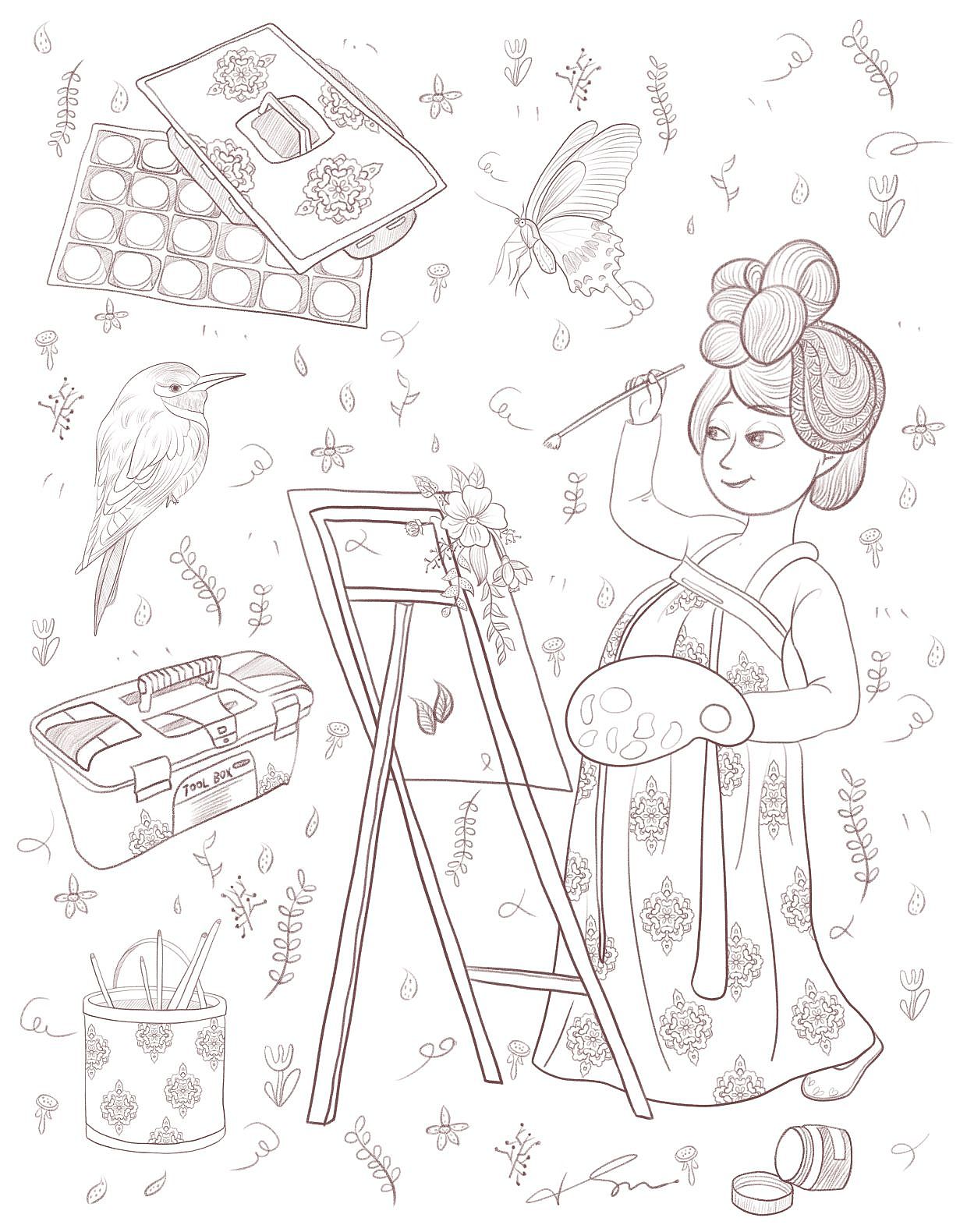 原创插画线稿小合集