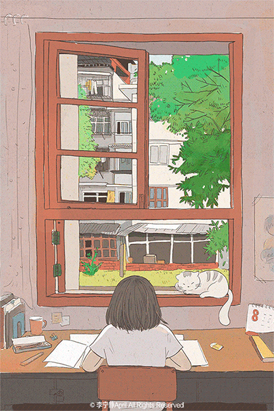 夏天－动态插画（图ZNTU4ODE3Njg=） - 创作习作 - 站酷设计师李宁静april原创素材 - 站酷ZCOOL