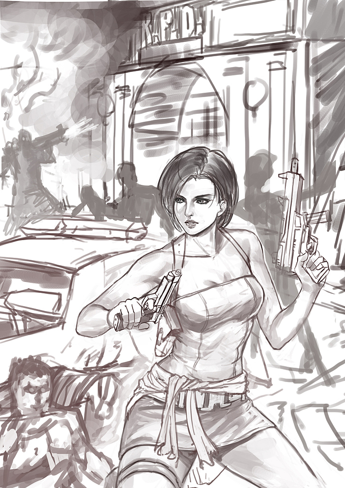 生化危机3同人（图ZMjAxOTA4MjA=） - 商业插画 - 站酷设计师樱花闪乱原创素材 - 站酷ZCOOL