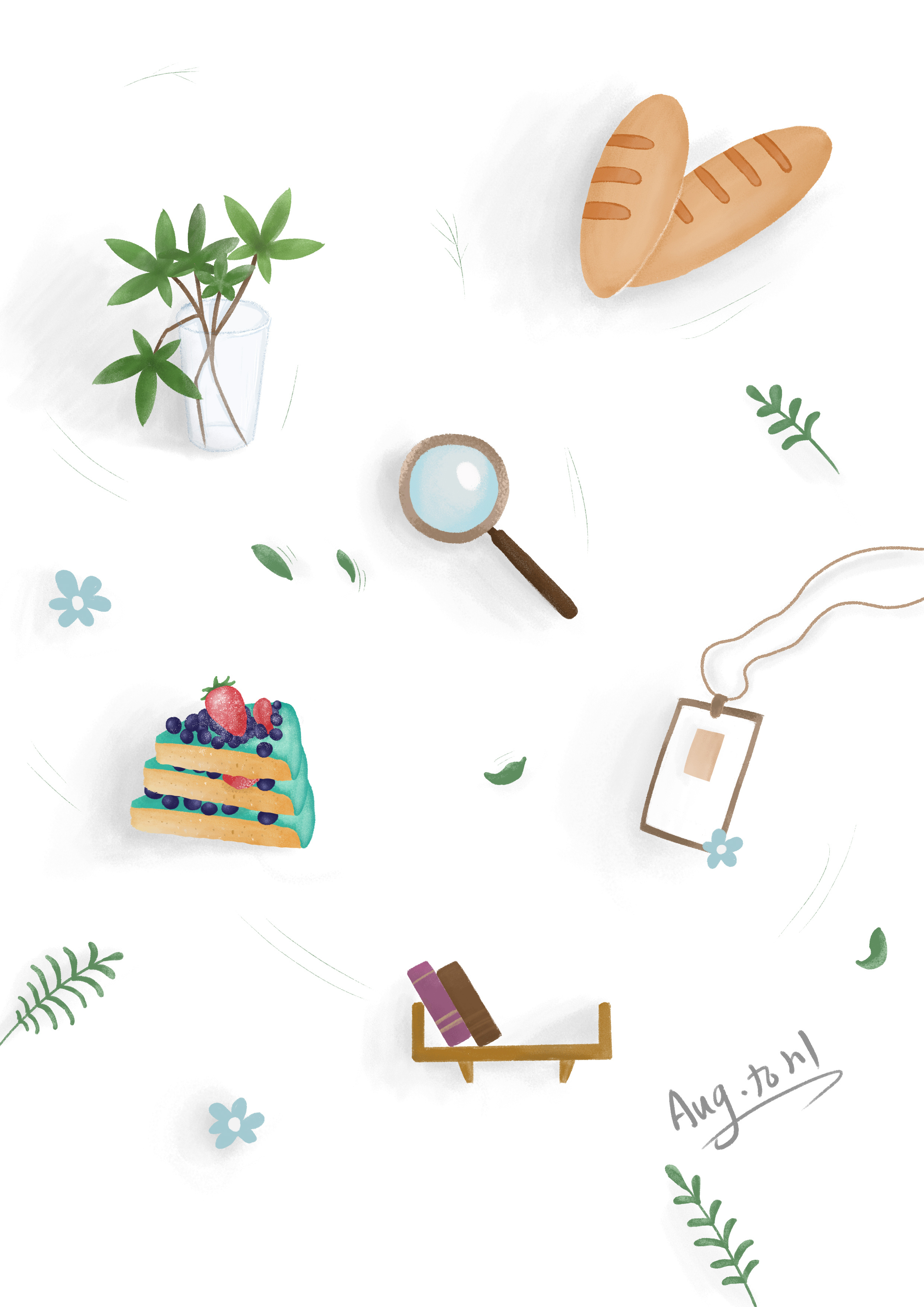 小物件|插画|儿童插画|aug九川 - 临摹作品 - 站酷 (zcool)