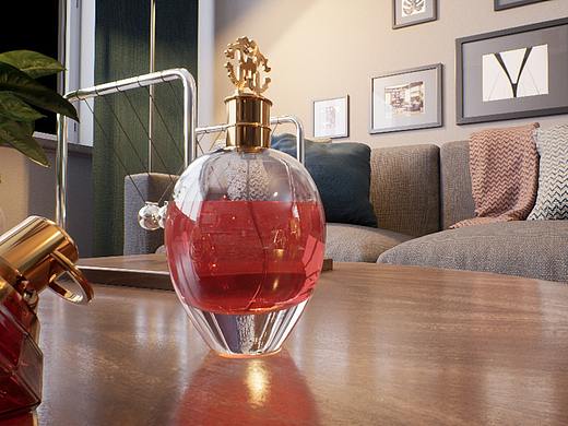 Houdini+UE化妆品装水渲染 渲染时间4分05秒 