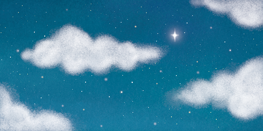 现在,我依然爱仰望着星空,因为在天空的那一边,
有着我心中那颗最亮的星,它照亮整个星空,让我再也不惧黑夜。<br>