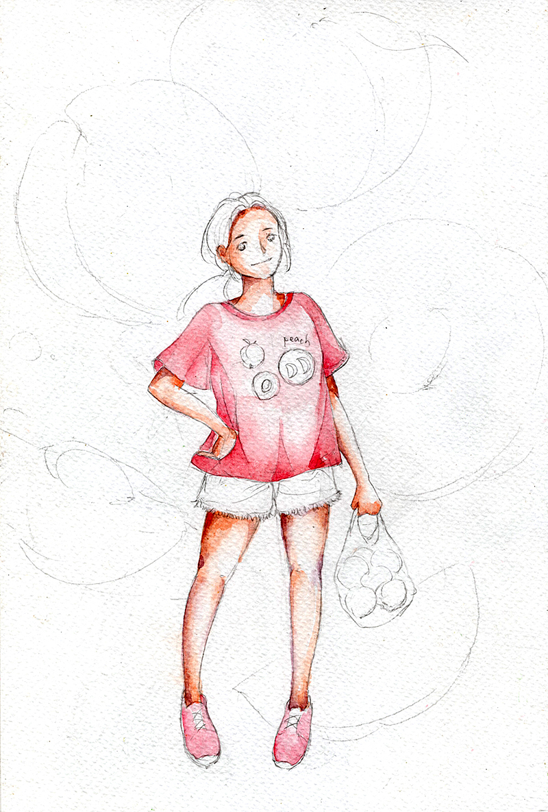 【保护色】水蜜桃（图ZMjIxNzE1OTk2） - 艺术插画 - 站酷设计师蔓玫原创素材 - 站酷ZCOOL