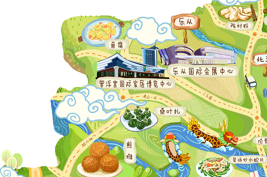 佛山顺德美食旅游手绘地图 90后 景点美食 fish杂志（图ZNzU2ODIzMzI=） - 商业插画 - 站酷设计师lypping梁平平原创素材 - 站酷ZCOOL
