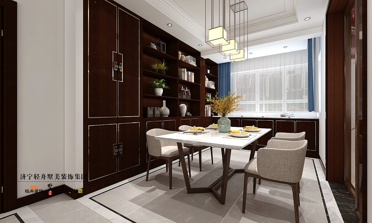 济宁滨湖馨苑 3号楼东户165平米 新中式风格装修效果图