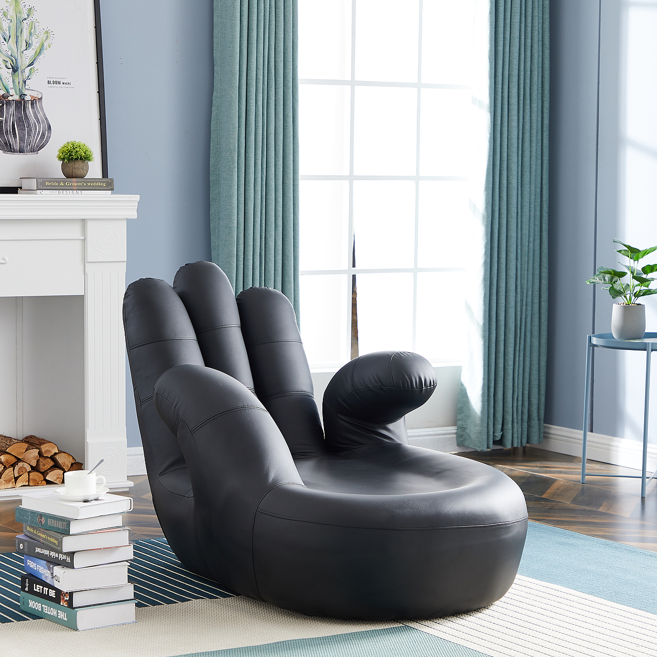 家具摄影 实景拍摄 独特的手掌型单人沙发