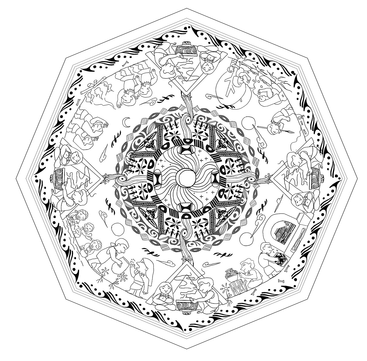 文创伞面设计_已商用（图ZMTgzMjM3MTY0） - 商业插画 - 站酷设计师离飞原创素材 - 站酷ZCOOL