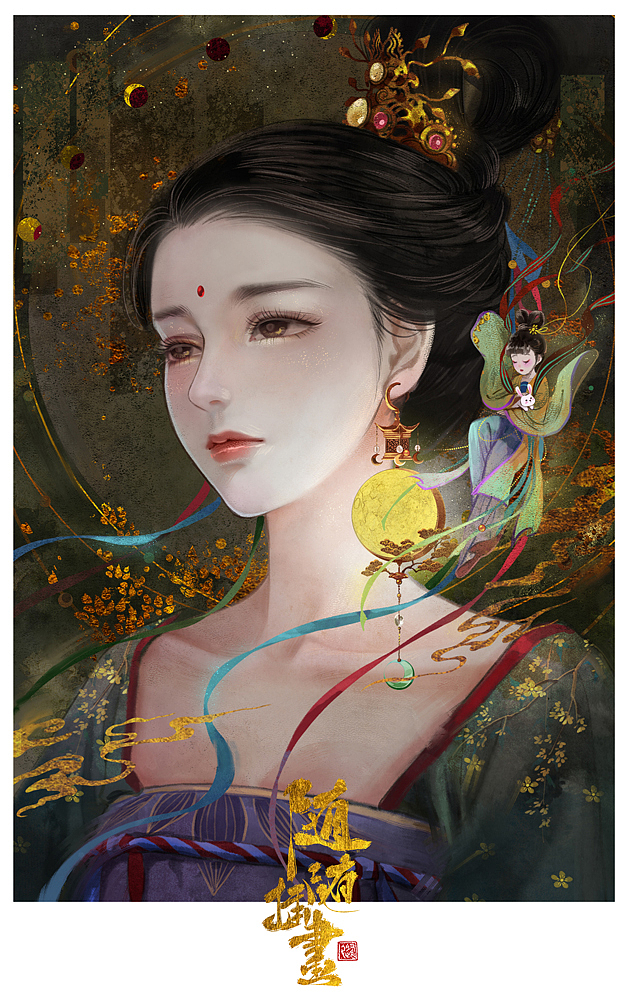 中秋快乐~（图ZMTI5NDY0NjMy） - 艺术插画 - 站酷设计师养猫画画的随随原创素材 - 站酷ZCOOL