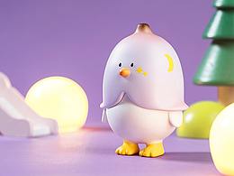 GUGU DUCK 蕉绿鸭-紫色夜空限定手办 拍摄