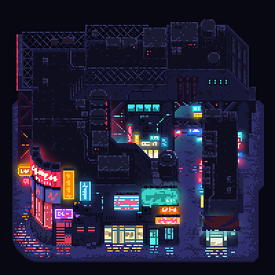 霓虹频道-像素城市夜景（图ZMjYyNjY3Mzcy） - 像素画 - 站酷设计师bomb998原创素材 - 站酷ZCOOL