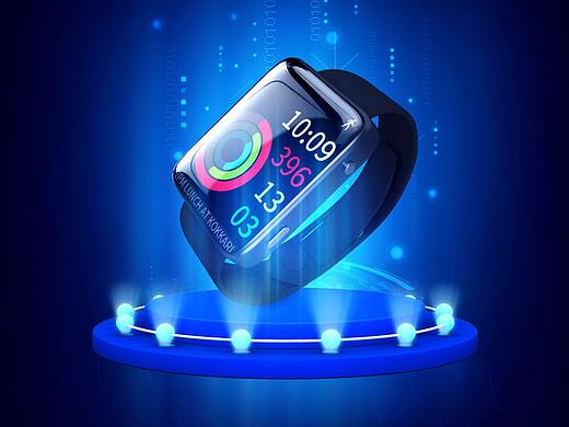 儿童电话手表海报-C4D合成