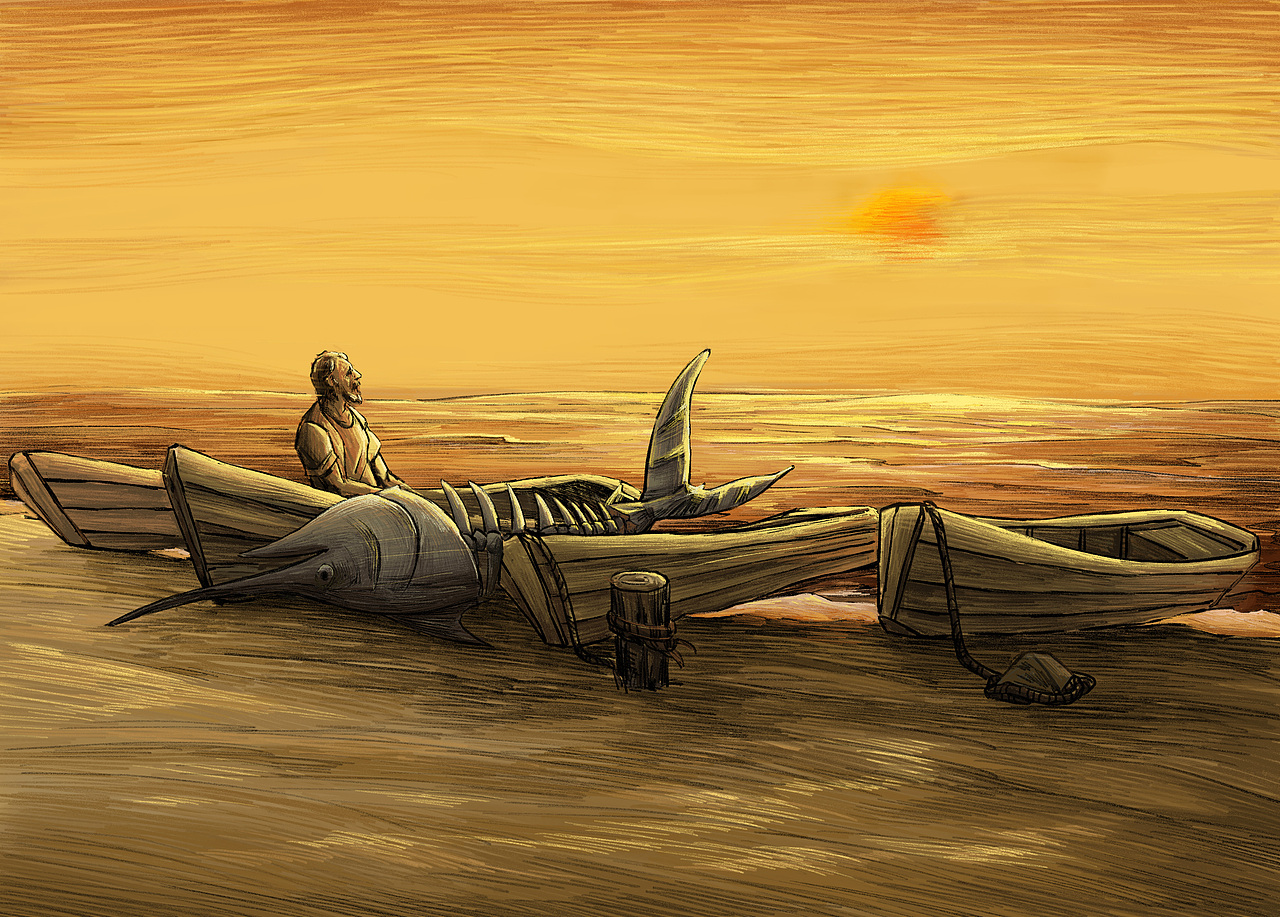 【老人与海】-内文插图