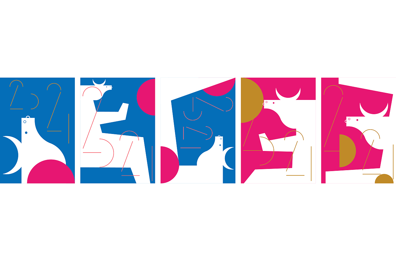 2021牛年贺卡设计（图ZMjE3MDQ2Nzcy） - 图案 - 站酷设计师布蕉緑原创素材 - 站酷ZCOOL