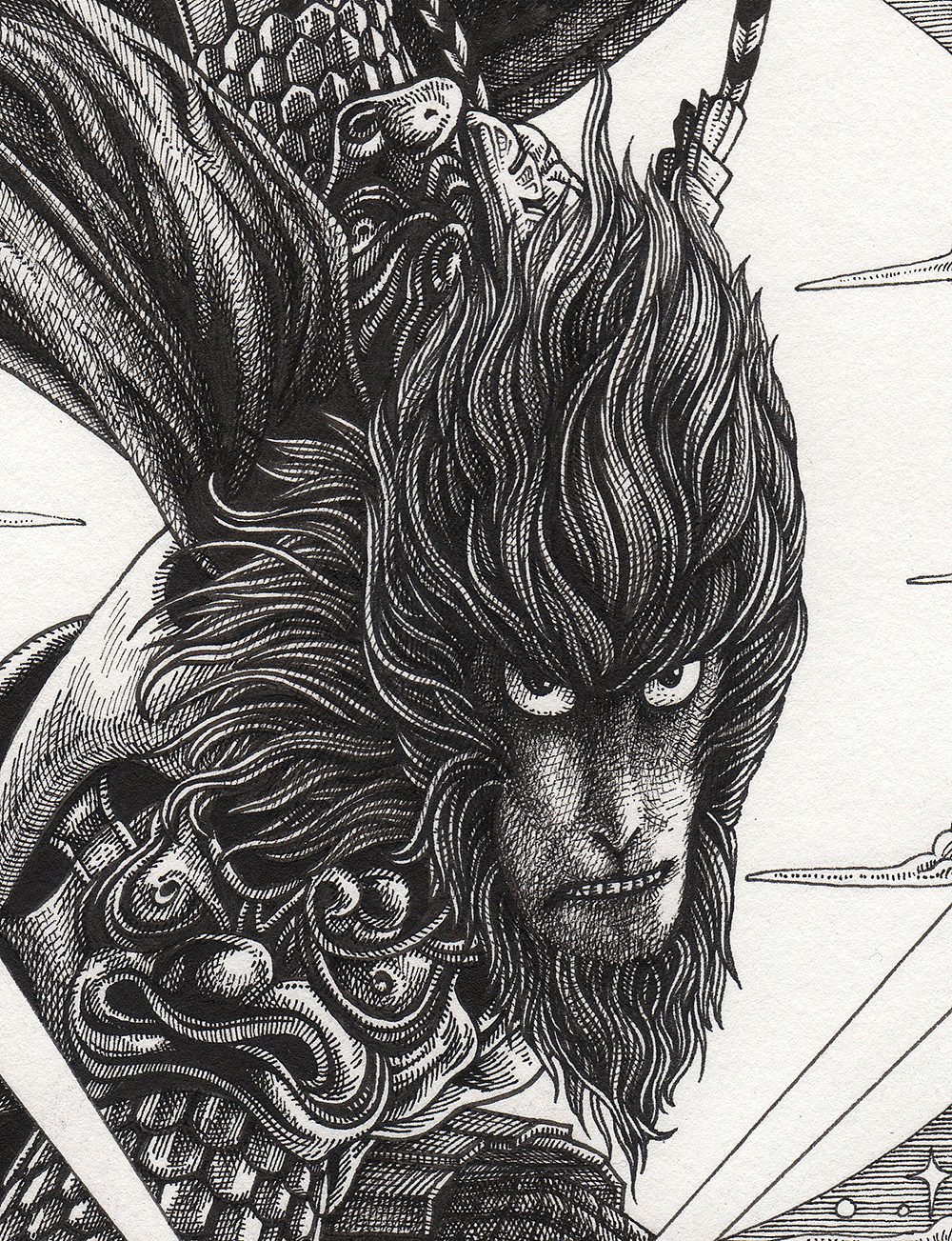 大圣归来手绘封面过程详解