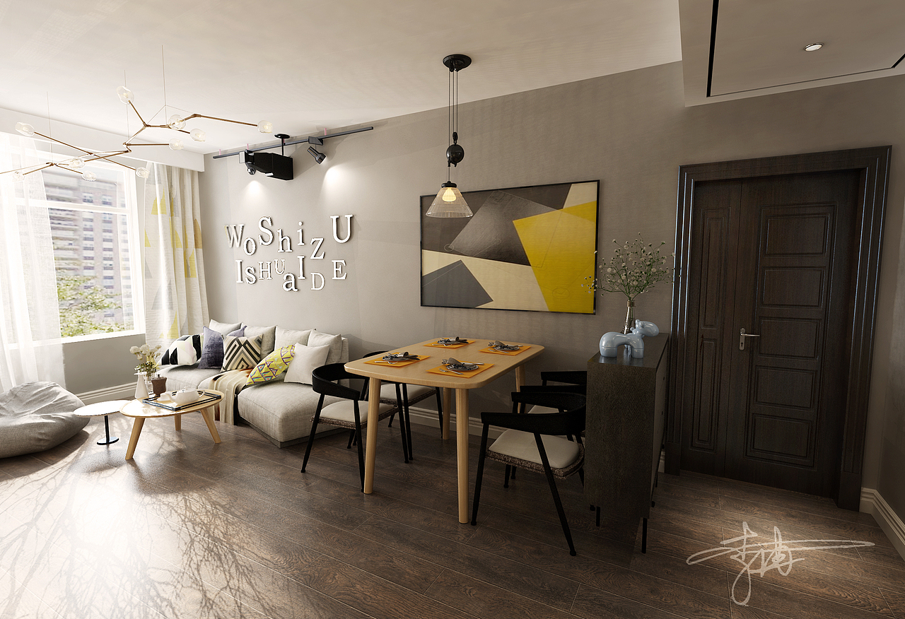 80平米小户型（图ZNTc2NDE1NzY=） - 家装设计 - 站酷设计师李KEYI原创素材 - 站酷ZCOOL