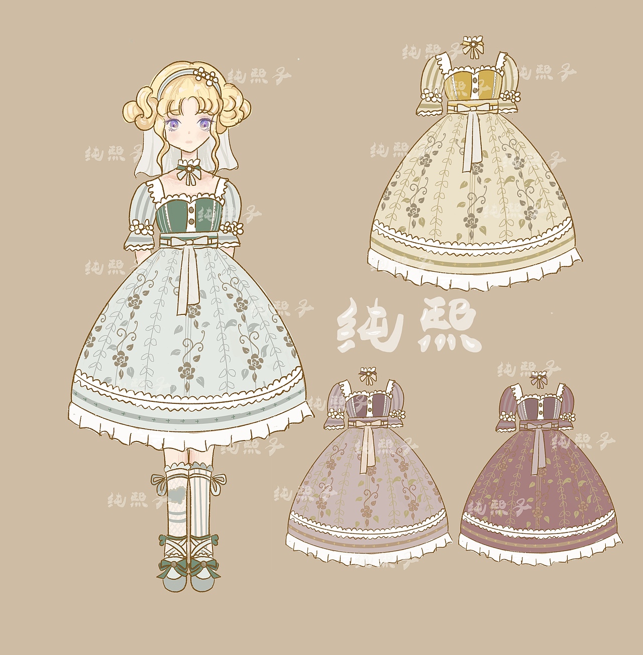 Lolita裙子设计[xyj吃西瓜]（图ZMTc1NDU3NTY0） - 其他服装 - 站酷设计师Aurora_纯熙子原创素材 - 站酷ZCOOL