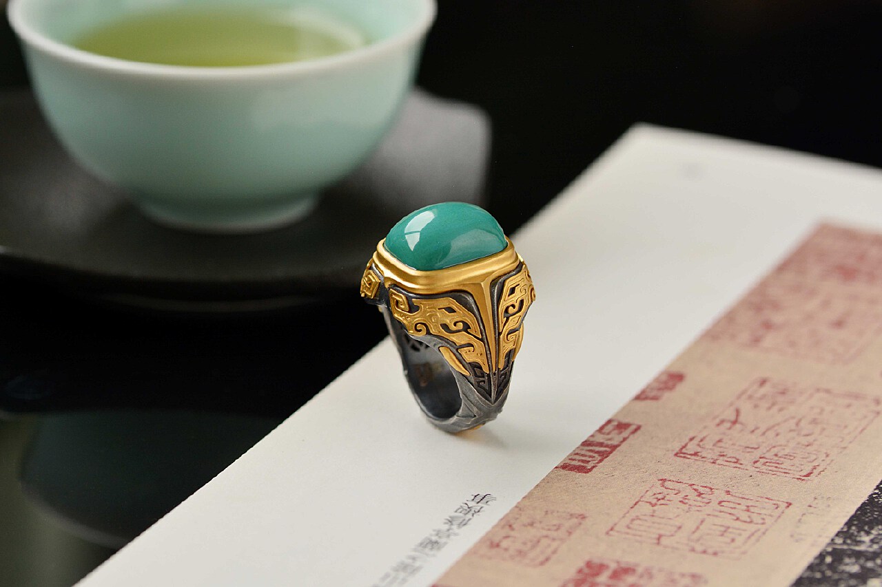设计师作品|绿松石兽面戒指