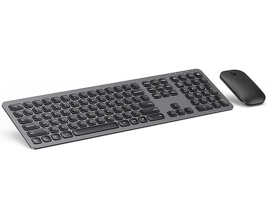 无线金属键鼠套装（三键区）黑+深空灰