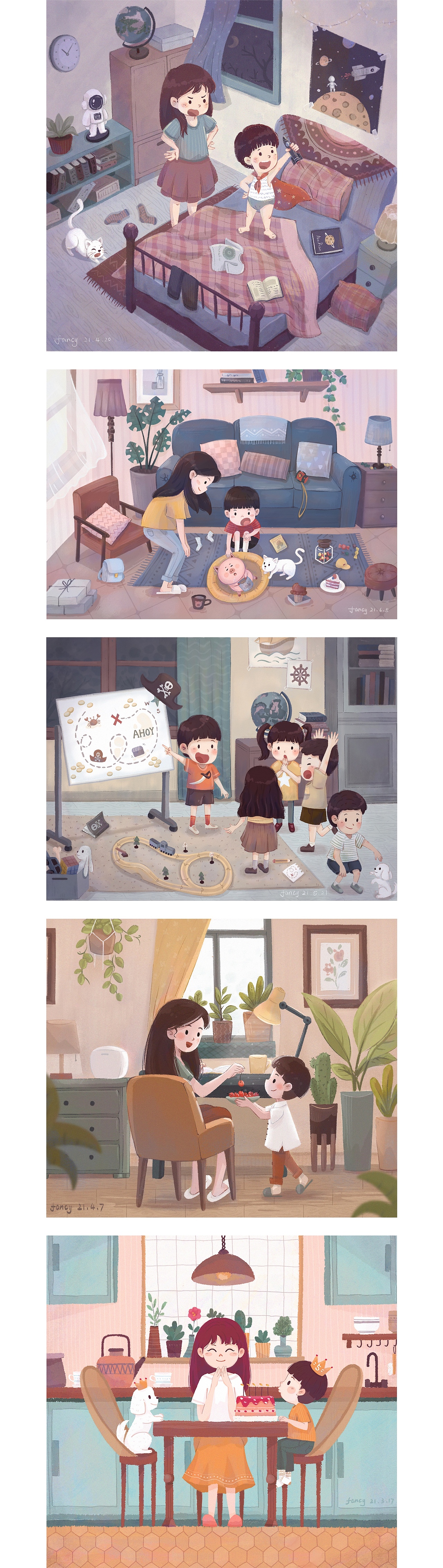 2021年插画作品合集（图ZMjgxNzQ4NjUy） - 儿童插画 - 站酷设计师画画的Fancy原创素材 - 站酷ZCOOL