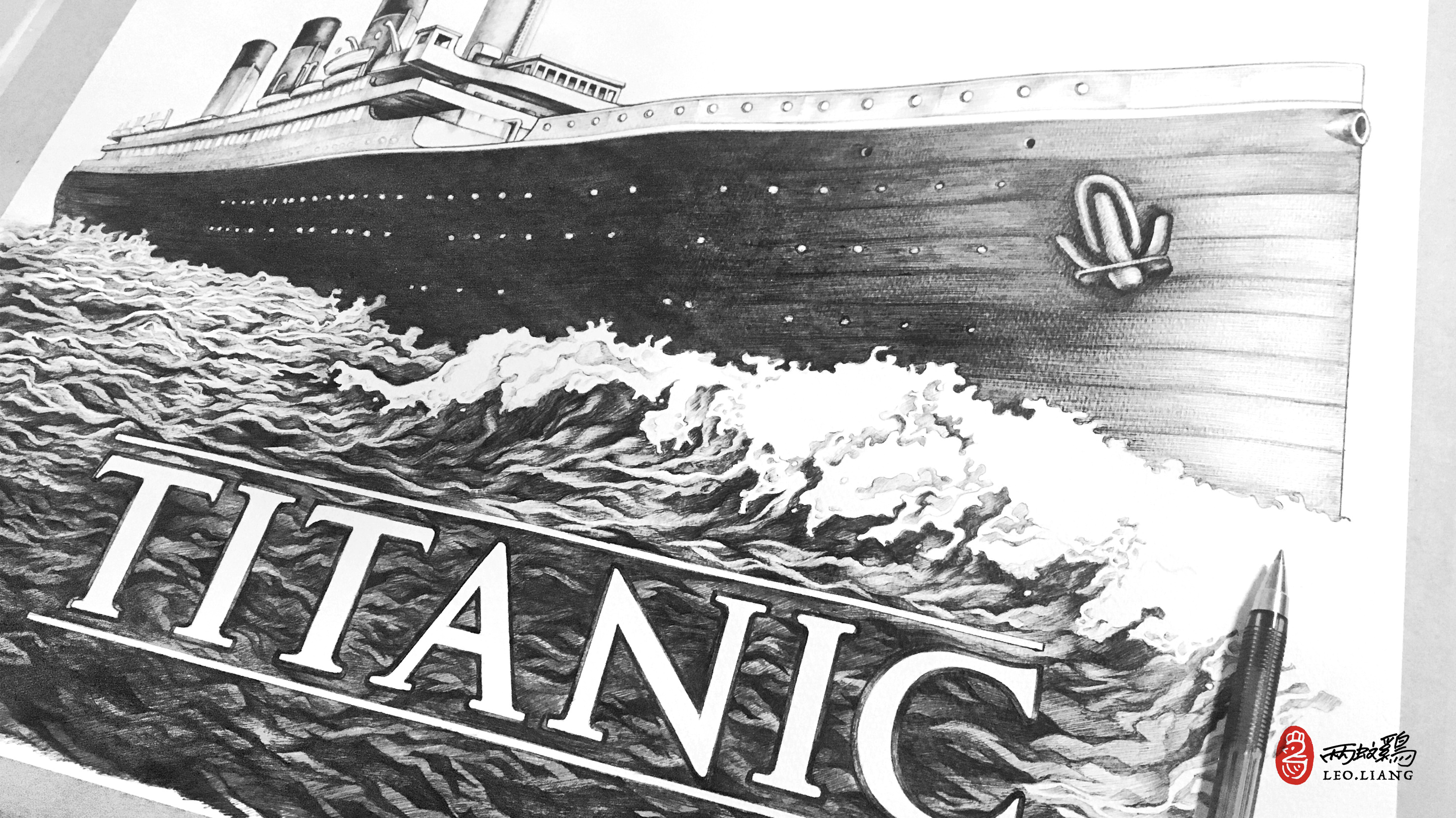 泰坦尼克号画画画面图片