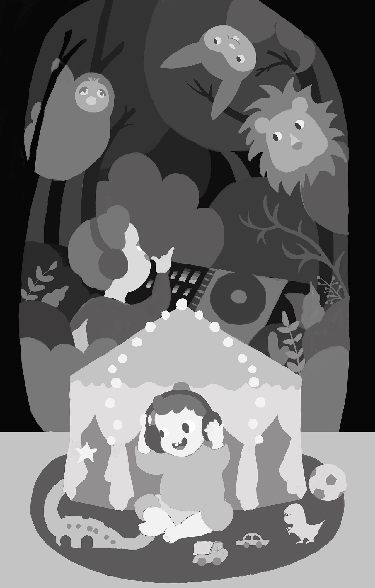 黑白稿 为上色准备