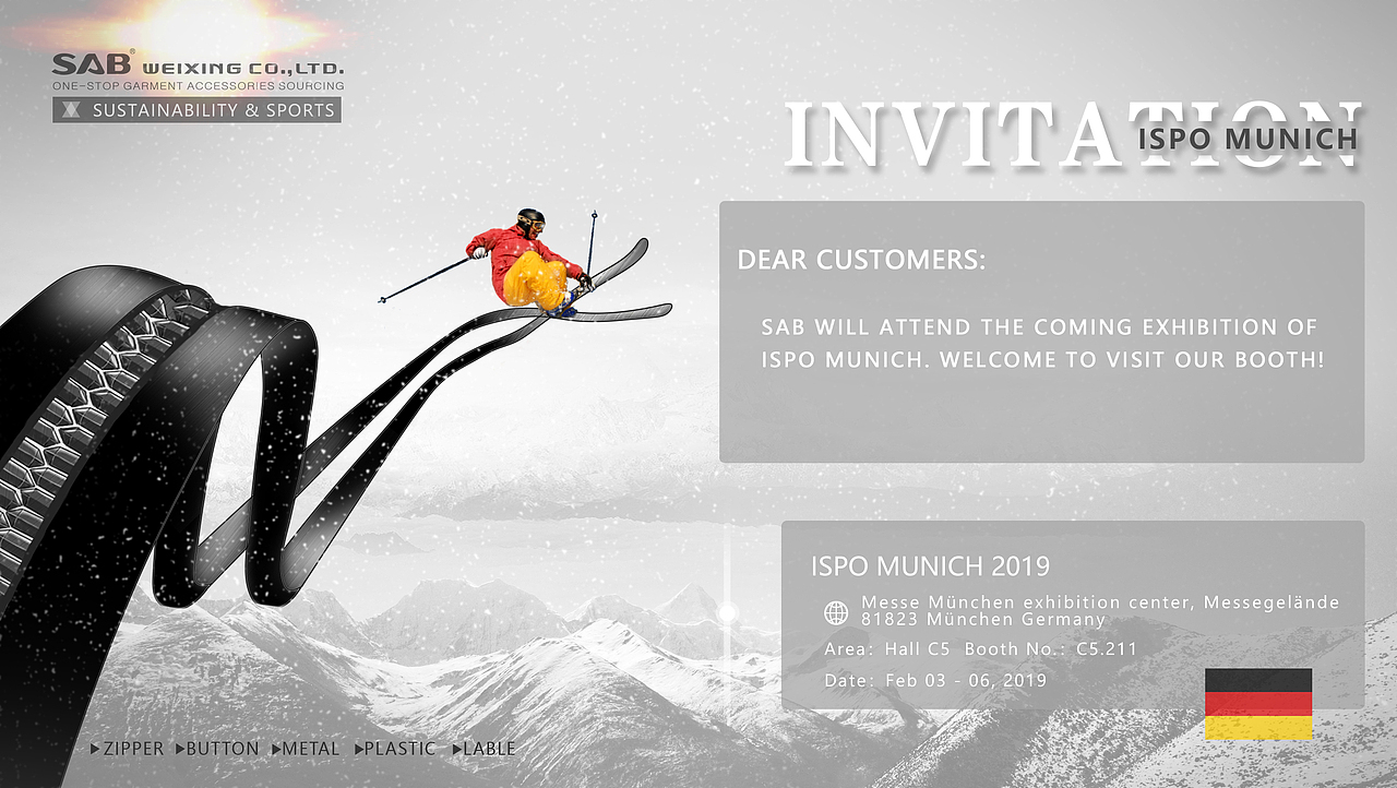 SAB ISPO MUNICH. WELCOME TO VISIT OUR BOOTH!（图ZMTQwNzkyNTE2） - 宣传物料 - 站酷设计师熙阳001原创素材 - 站酷ZCOOL