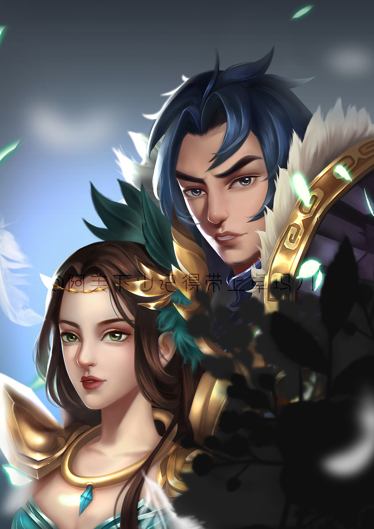 同人头像商业风项羽虞姬同人头像