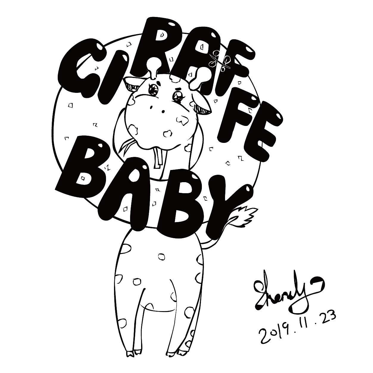 Illustrator黑白画：BABY系列【不定时更新~~~】（图ZMTg2MjIyNjE2） - 艺术插画 - 站酷设计师鱼不柴原创素材 - 站酷ZCOOL