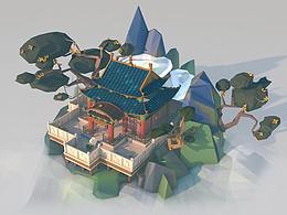 江南百景图3D场景制作：广寒宫