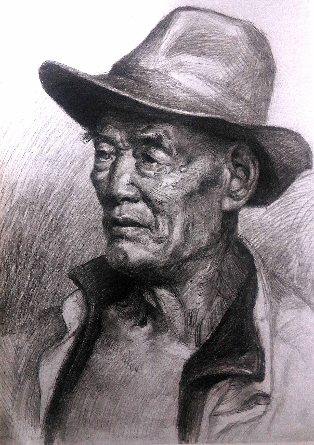 手绘素描真人头像