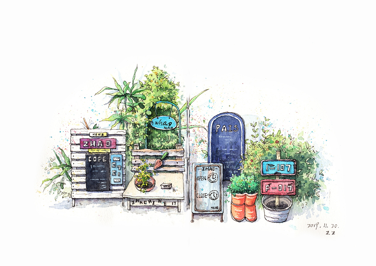 钢笔淡彩| 角落