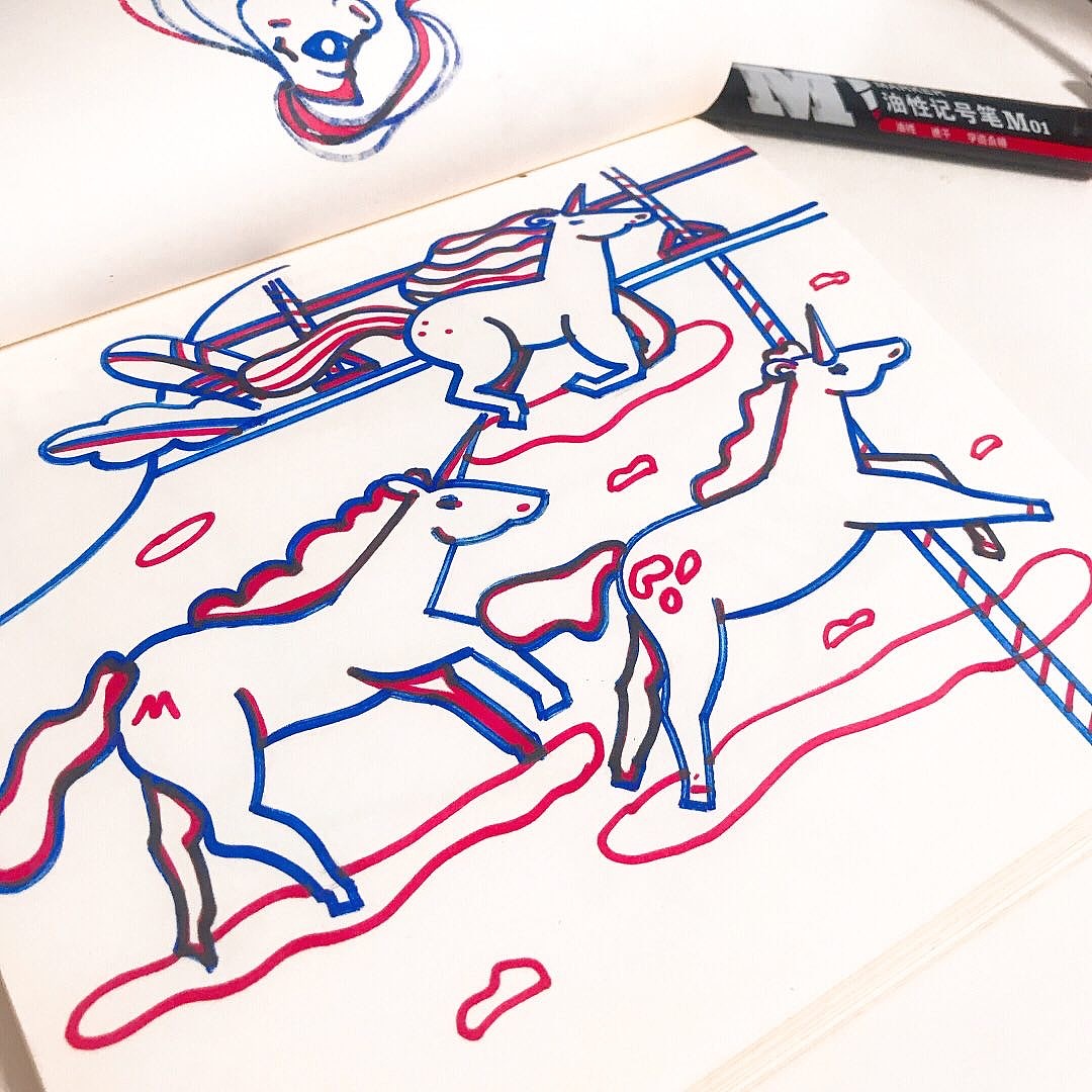 《自古红蓝出CP》手绘插画系列