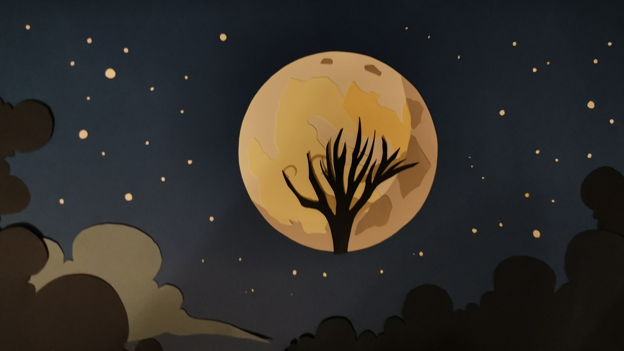 纸艺逐格插画 月迹