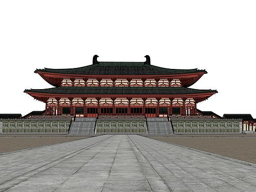 大明宫古建宫殿SU模型下载