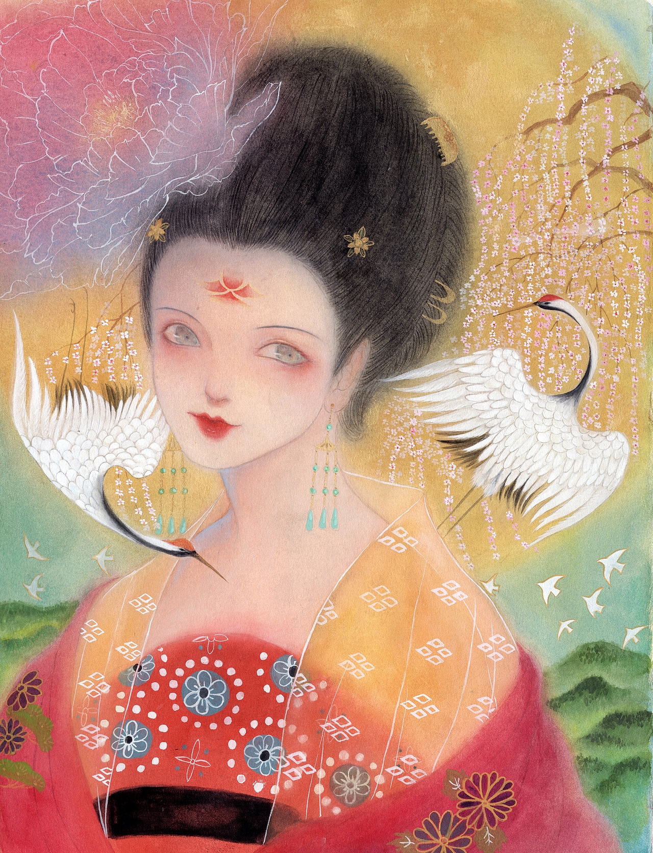 云想衣裳花想容（图ZMTAxMjQzNjM2） - 商业插画 - 站酷设计师鹿溟山原创素材 - 站酷ZCOOL