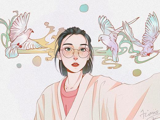 插画头像   练习   好看的男孩子  小姐姐
