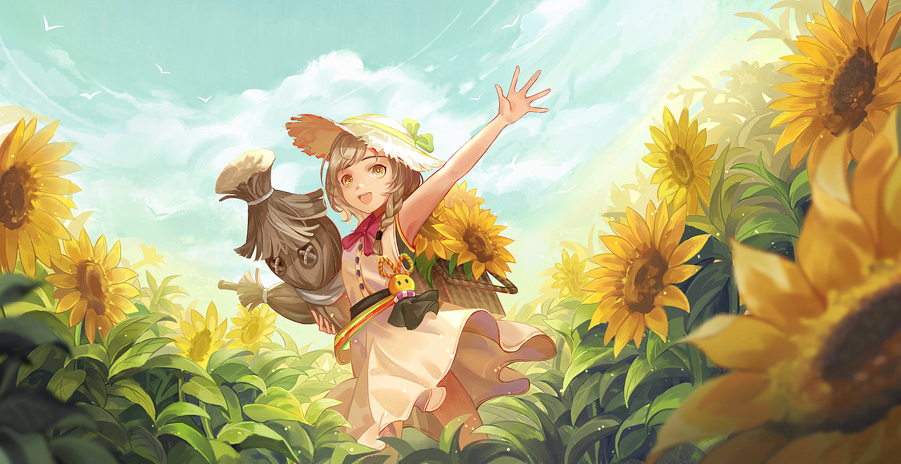 向日葵|插画|创作习作|一以伊方_原创作品-站酷zcool
