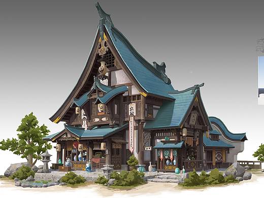 又是一個(gè)中國風(fēng)建筑（個(gè)人主頁-ZNTExNjg5NzI=） - 概念設(shè)定 - 站酷設(shè)計(jì)師TTZKI原創(chuàng)素材 - 站酷ZCOOL