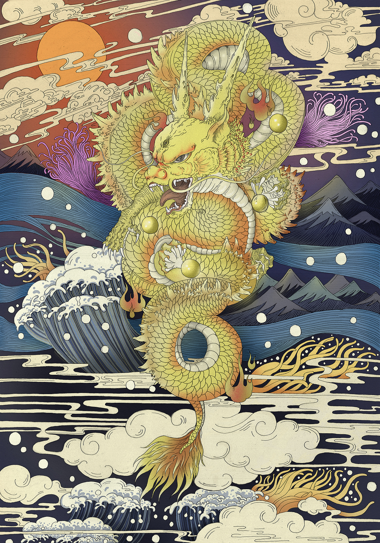 浮世繪——龍（圖ZMzIwNDg2MDA4） - 創(chuàng)作習(xí)作 - 站酷設(shè)計(jì)師陸濤km原創(chuàng)素材 - 站酷ZCOOL