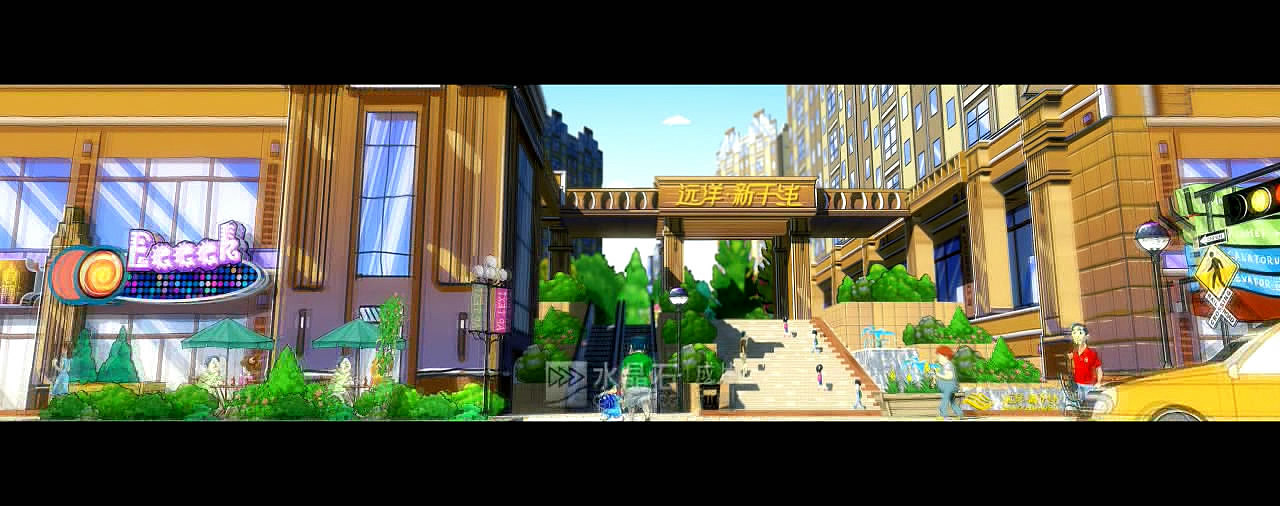 给水晶石公司做的地产动画视频和地产宣传插画项目