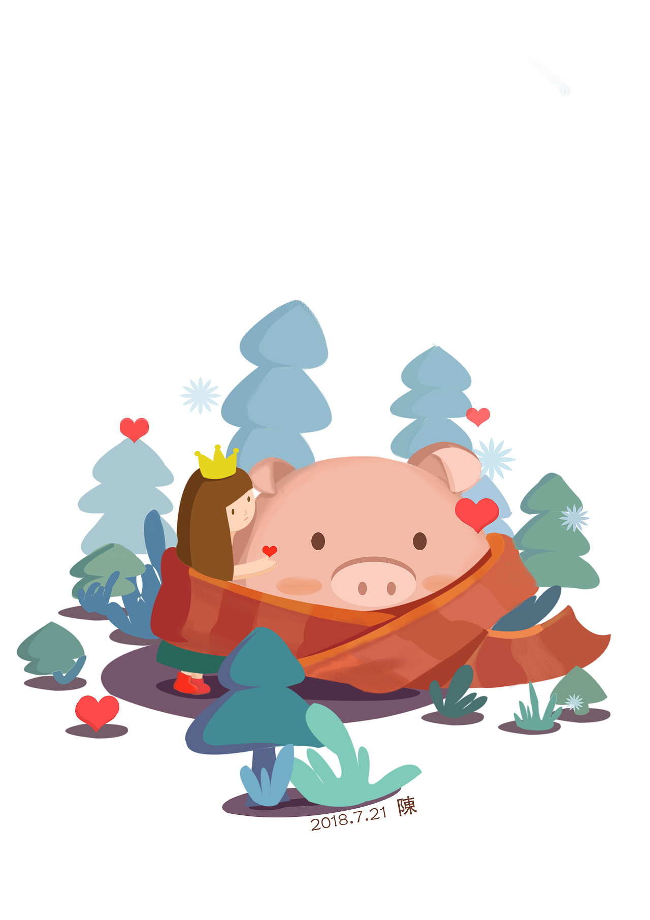 爱上小猪|插画|创作习作|amy陈 - 原创作品 - 站酷 (zcool)