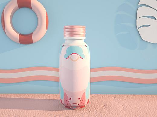 C4D 可爱酸奶饮料瓶